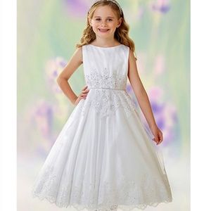 Satin lace appliqué dress